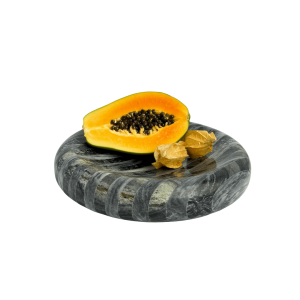 Plate for fruit or decoration — gray natural marble